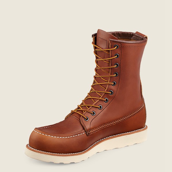 Red Wing Iş Botu Erkek - Traction Tred - 8-Inch Soft Toe - Kahverengi - 60DBKXWYH